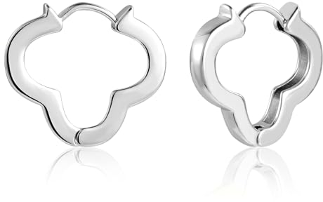 ALEXCRAFT Blumen Ohrringe Silber 925 Creolen Damen Klein Geschenk für Frauen Freundin Mama Mädchen