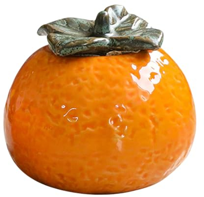 UTHCLO 1 Pc Boîte à Thé Orange Contenants à Biscuits Bonbonnière Cadeaux Photos Récipient à Café En Céramique Contenants Alimentaires Sucrier Marmite En Céramique Nourriture