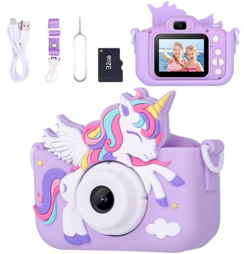 Unicorn Toys Camera for Kids Girls Age 3-8, Purple