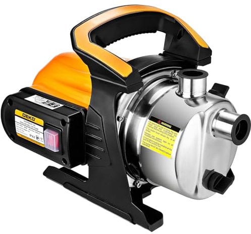 Pompe dell'acqua, DEKO 800W Pompa getto portatile con sistema di irrigazione per casa, giardino, prato