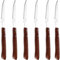 LACOR - 38240 - Steakmesser-Set, Edelstahl, ergonomischer Holzgriff, Set mit 6 mikrogezackten Messern, bequemer und sicherer Griff, geeignet für alle Fleischsorten, 10,5 cm Klinge