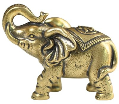 Yzikema Messing-Elefantenstatue, Vintage, Miniatur-Elefanten-Schaustück, Elefanten-Statuen, Heimdekoration, moderner Stil, Innen-Skulptur, Dekoration, Mini-Tiere, Elefant