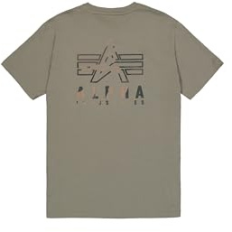 Alpha Industries Herren Camo Logo Puff Print BP T, Olive, 3XL