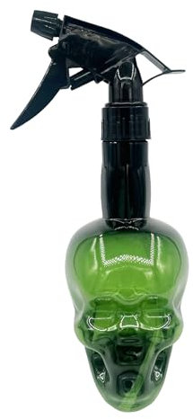 Eson Spray Bottle Skull Shaped Style for Hair Water Bottle Mister Continuous Cooling Barber Salon Hairdresser - 500ml Empty Refillable Sprayer for Shaving and Cleaning (Green)