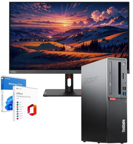 Lenovo Postazione ufficio completa Pc Desktop Intel Core i5-8400 | Ram 16GB | SSD 512GB | Monitor 27 ThinkVision c27-40 FullHD Win 11 OFFICE 2021 Professional Garanzia 36 Mesi