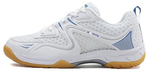 Leichtrit Badminton Shoes,Table Tennis Shoes,Badminton Shoes For Men Women,Table Tennis Shoes For Men,Table Tennis Shoes Women,Wear-Resistant,Non Slip,Soft Bottom,Breathable,For Unisex,White