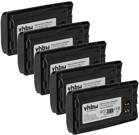 vhbw 5X Akku kompatibel mit Motorola XT665 | XT660d Funkgerät, Walkie Talkie (2100 mAh, 3,7 V, Li-Ion)