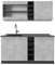 Vicco Singleküche R-Line, Küchenzeile Single, Beton/Anthrazit, 160 cm, AP Anthrazit