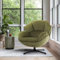 IWMH Swivel Accent Chair for Living Room, Upholstered Occasional Armchair, Tub Chairs with Metal Legs, Leisure Single Sofa Chair for Bedroom Reading (Green)