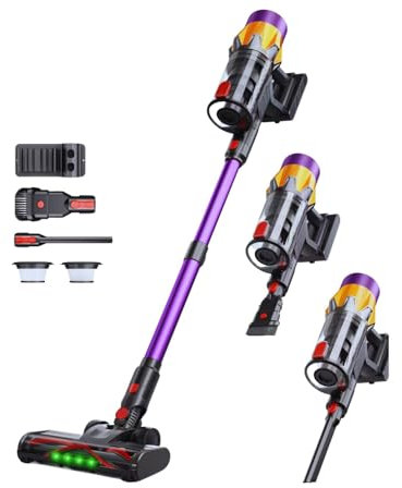 GLATO Hompany Akku-Staubsauger, Stielstaubsauger, Homimaster Akku staubsauger, Smartvac 11, 45000Pa/550W/60Min Staubsauger Kabellos, 1.6L Akku Staubsauger Kabelloser Berger Staubsauger, Touchscreen,