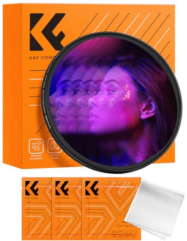 K&F Concept Nano-Bacis 58mm Filtro a Prisma Lineare Medio ad Trascinamento Unilaterale, Filtro a Prisma ad Effetto Speciale in Vetro Ottico con 3 Panni di Pulizia