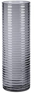 Msuiiixcccc Home Vase Cylindrical Curved Glass Vase Lily Rose Vase Multi-Size Plant Container Gray (Color: Gray Size: 8 * 8 * 24.5CM)