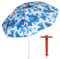 Pincho Sombrilla Playa 200cm con Proteccion UV50+, Altura Regulable, Tipo Taladro Incluido, 8 Varillas Antiviento de Fibra Vidrio, Tubo Aluminio, Bolsa Transporte (Camuflaje)