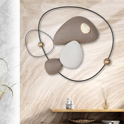 Casablanca modernes Design Wandrelief Endoso aus Metall, glänzend strukturiert, beige, 52 x 60 x 5 cm
