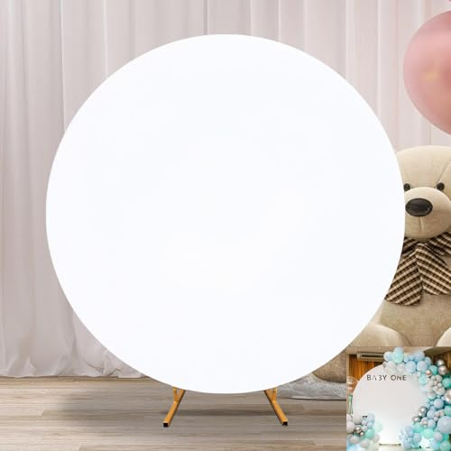 Reinweiß Rund Hintergrund, 200 cm Weißer Hintergrund Studio Reinweiß Fotografie Hintergrund, Faltbare Weiß Hintergrundabdeckung für Hochzeit Geburtstag Party Deko Studio Portrait Requisiten
