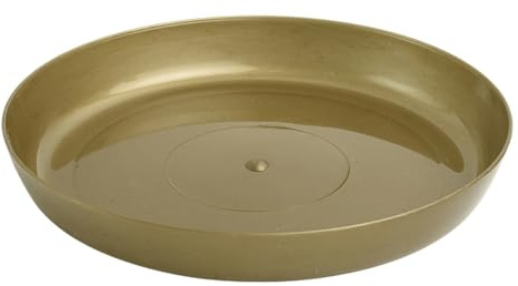 B2C Premium Glossy Flower Pot Saucer – Water-Resistant Plant Trays to Protect Furniture & Floors – Multiple Sizes & Colors for Indoor & Outdoor Plants (Gold, 17cm)