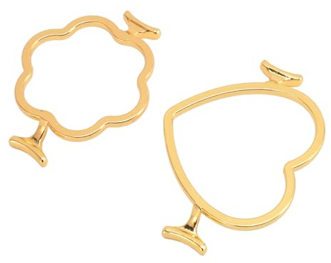 Sxhlseller Goldwachs-Siegelstempelform, Hochwertige Siegelringe aus Zinklegierung für Hochzeitseinladungen, Umschläge, 2 Stück Metallwachsform für Grußkarten