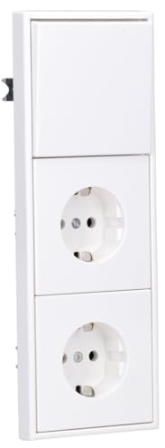 JUNG Serie LS Schalter & 2 Steckdosen Set Alpinweiß | mit Universal-Wippschalter 506U, LS990WW Wippe, 2× SCHUKO Steckdosen und LS983WW Rahmen 3-fach