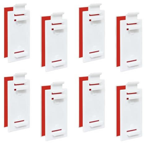 8-Pack Roller Blind Clamp Brackets - No Drill Adhesive Window Blind Holders, Replacement Support for Blinds & Shades