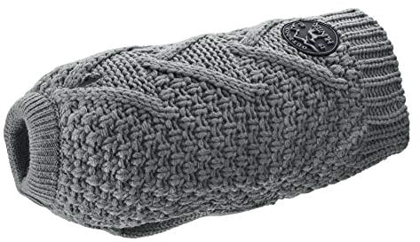 HUNTER Hundepullover MALMÖ, Farbe: grau, klassisches Zopfstrick-Muster, wärmend & bequem, elastisch für optimalen Sitz, reflektierend für mehr Sichtbarkeit, waschbar bei 30°C, Größe: 25