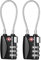 ZHEGE Cerradura para Equipaje Aprobadas por TSA, Candado Maleta Viaje por Flexible Cable, Candados Pequeños de Combinación 3 Digitos para Mochila, Maleta, Gimnasio (2 Piezas, Negro)