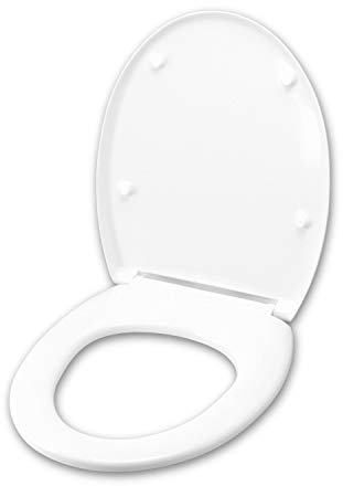 WC-Sitz für Duravit Medizin, Thermo-Duroplast, Weiß, Scharnier, Edelstahl, normaler oder langsamer Softclose – Scharnier/Verschluss: Normal
