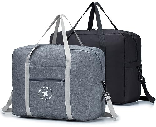 BAGZY für Easyjet Handgepäck 45x36x20 Faltbare Reisetasche für Flugzeug 32L Wasserdicht Groß Reisetaschen Weekender Sporttasche Handgepäck Tasche Hospital Bag Travel Duffle Bag Herren Damen