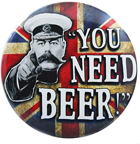 Button Zombie 'YOU NEED BEER' Big Fridge Magnet (3 Inch)