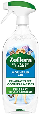 Zoflora Mountain Air Multipurpose Disinfectant Trigger Spray, 1 x 800ml, Antibacterial Multi-Surface Cleaner, Pet-Safe, Kills 99.9% of Bacteria & Viruses.