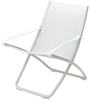 Snooze Liegestuhl, weiß weiß Sitzfläche EMU-Tex weiß LxBxH 91x75x105cm Gestell Stahl weiß klappbar