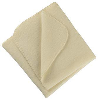 Engel Natur, Baby Fleece Decke mit Muschelkante, 100% Wolle (kbT) (80x100 cm, Natur)