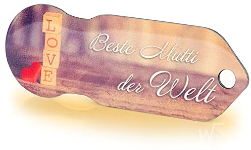 Einkaufswagenlöser ® Beste Mutti/Entriegler für Einkaufswagen – inkl. 1 Jahr Schlüsselfundservice/Einkaufswagenchip abziehbar/Einkaufschip zum rausziehen/Schlüsselanhänger Metall / 1 Stück