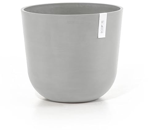 Ecopots Oslo 35 Blumentopf - L 35 cm x H 30,5 cm - Innen- und Außenbereich Weißgrau