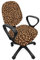 ABAKUHAUS Leopard-Druck Bürostuhl Schonbezug, Orange Exotische Afrikanische, dekorative Schutzhülle aus Stretchgewebe, Schwarz Orange
