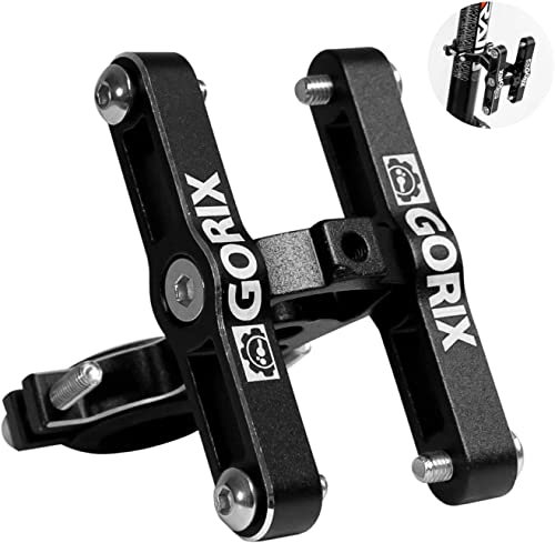 GORIX Fahrrad Flaschenhalter Adapter Halterung für 2 Flaschen verstellbar MTB Rennrad Lenker Wasserflaschenhalter Sattelstützenhalterung (GX-BCDUAL)