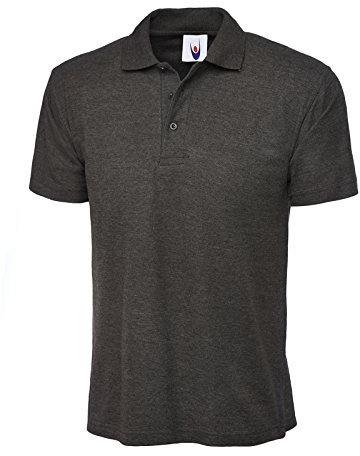 Mens & Womens Classic Polo Shirt Short Sleeve Plain Tee Top Casual Work Sports (L, Charcoal)