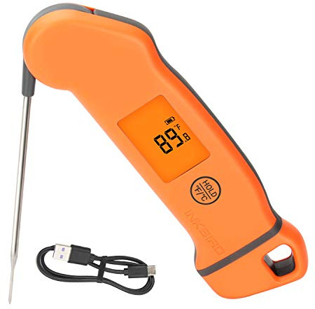 INKBIRD Rechargeable Instant Read Meat Thermometer 1S - Waterproof Digital Food Cooking Thermometer for Grilling, BBQ, Smoker, Oven, Kitchen, Coffee