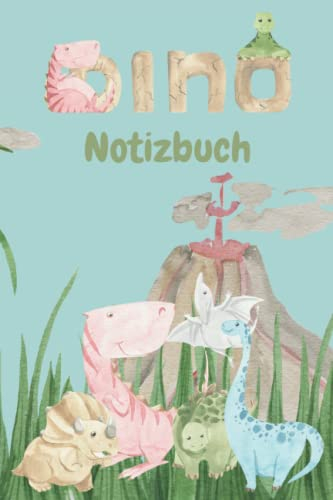 Dinosaurier Dino Notizbuch: Notizbuch für Kinder, Dinosaurier Notizbuch, Hausaufgabenheft, Jungen und Mädchen, 120 Seiten, liniert, 6x9 Zoll, ca. DIN A5, Softcover, Geschenkidee