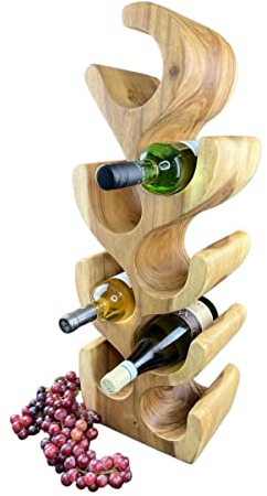 FaHome Étagère à vin en bois massif (50/70/100 x 27 x 18) Porte-bouteilles en bois massif (8 bouteilles – 70 x 27 x 18 cm)