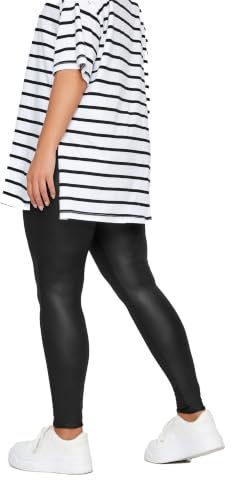 Yours Curve Wet Look Stretch Leggings - Women's - Plus Size Curve