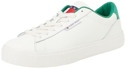 Tommy Jeans Damen Cupsole Sneaker Schuhe, (Ivory/Cape Green), 40
