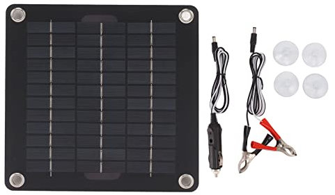 Solar Car Battery Charger, 10W 12V Solar Charge Panel Kit Environment Friendly Easy Installation Monocrystalline Silicon for Motorcycles Boats