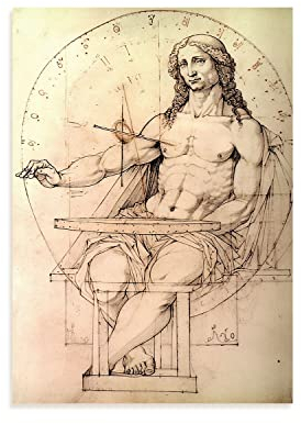Nacnic Zufälliges Poster von Leonardo da Vinci A4 Ohne Rahmen