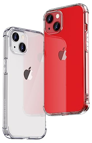 ONES Funda Transparente iPhone 14 Plus -『Antigolpes Airbag』『Resonancia Altavoz』〔Militar Protección Lente Pantalla〕〔Antideslizante〕〔Orificio Correa〕 Resistente Delgado Anti Amarillo Silicona Coque