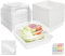 CoKeeSun 30PCS Cake Slice Boxes with Clear Lids, 5Inches Reusable Boxes for Cake Portions, Charcuterie Boxes with Baking Paper and Sticker, Takeaway for Sandwiches, Dessert, Cookie (White)