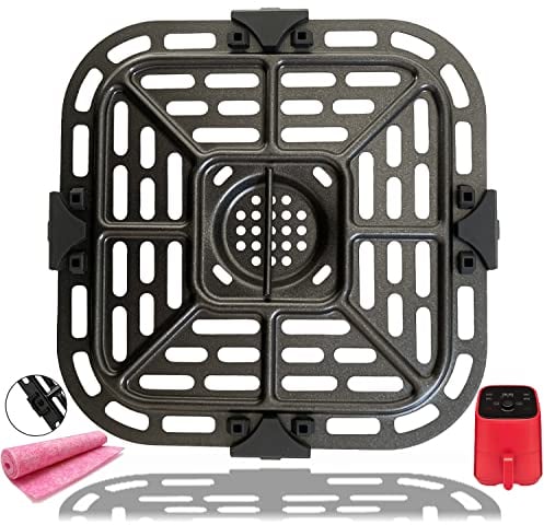 HEISENLIN 2QT Square Air Fryer Grill Crisper Plate Tray for Instants Vortex Mini Air Fryer Oven, Upgraded Nonstick Air Fryer Grill Pan Tray Grate Grid for Instants 2QT Air Fryer, Dishwasher Safe