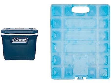 Coleman Xtreme Kühlbox große Eisbox mit 47 Liter Fassungsvermögen & Campingaz Campingküche Freezpack (3 x 20 x 26 cm), Blau