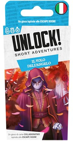 Asmodee - Freischalten! Short Adventures, Der Flug des Engels - Brettspiel mit App, Escape Room, 1-6 Spieler, 10+ Jahre, italienische Ausgabe