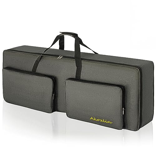 AKOZLIN Gepolsterte Keyboard-Tasche mit 76 Tasten, tragbar, faltbar, für 76-Noten-Tastaturen, 117,9 x 49,2 x 17,6 cm