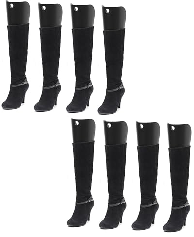4 Paar Stiefelspanner [24x22cm] - Form Einsätze | Hoch Stiefel Stütze für Damen und Herren Schuhe Farbe - schwarz | Schuhspanner | Stiefeldehner | Schaftformer für Leder- und Textilstiefel geeignet